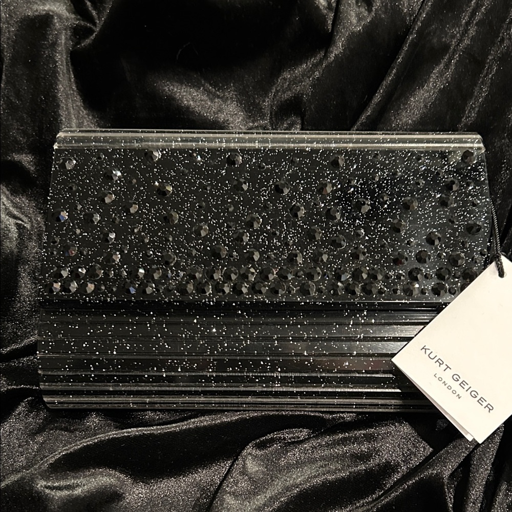 Kurt Geiger Black Sparkle Clutch